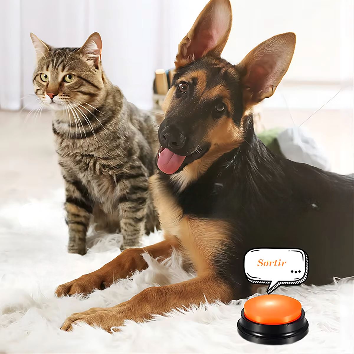 berger allemand chat jouet pour chien chienparlant orange