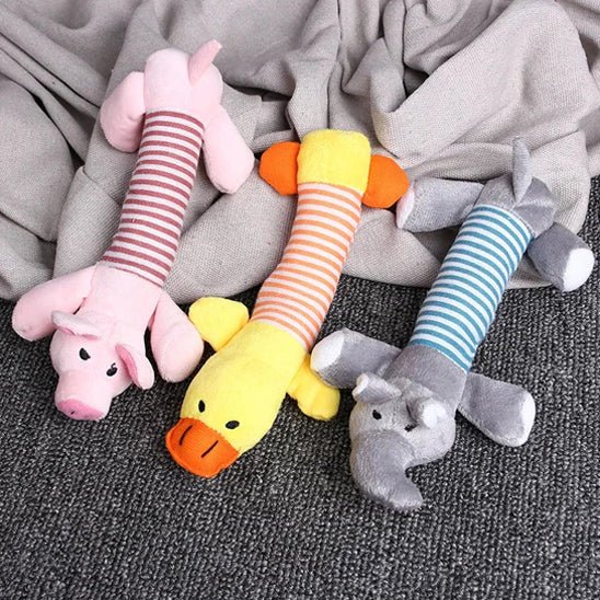 Peluche chien nettoyage dentaire intégré